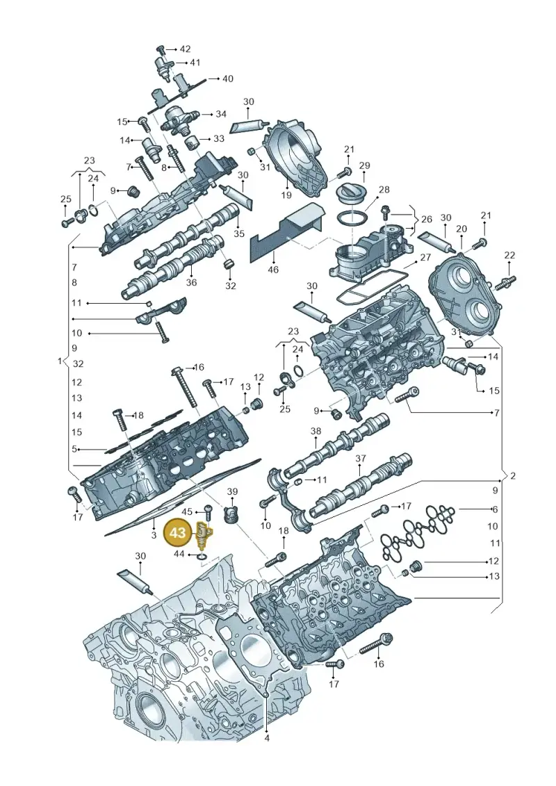 079919523B — Audi A6 2.0 (2018-) diagram 849103330, position 43