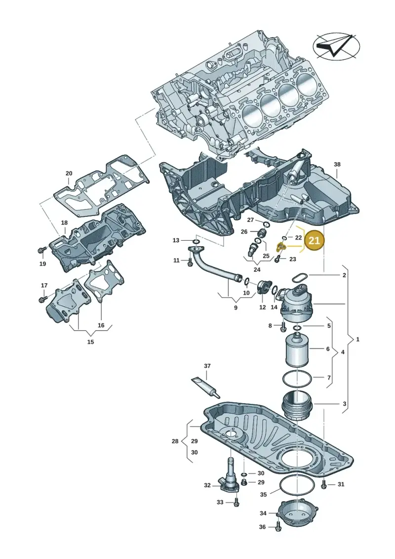 079919525C — Audi Q8 Quattro 3,0 (2018-) diagram 429115057, position 21