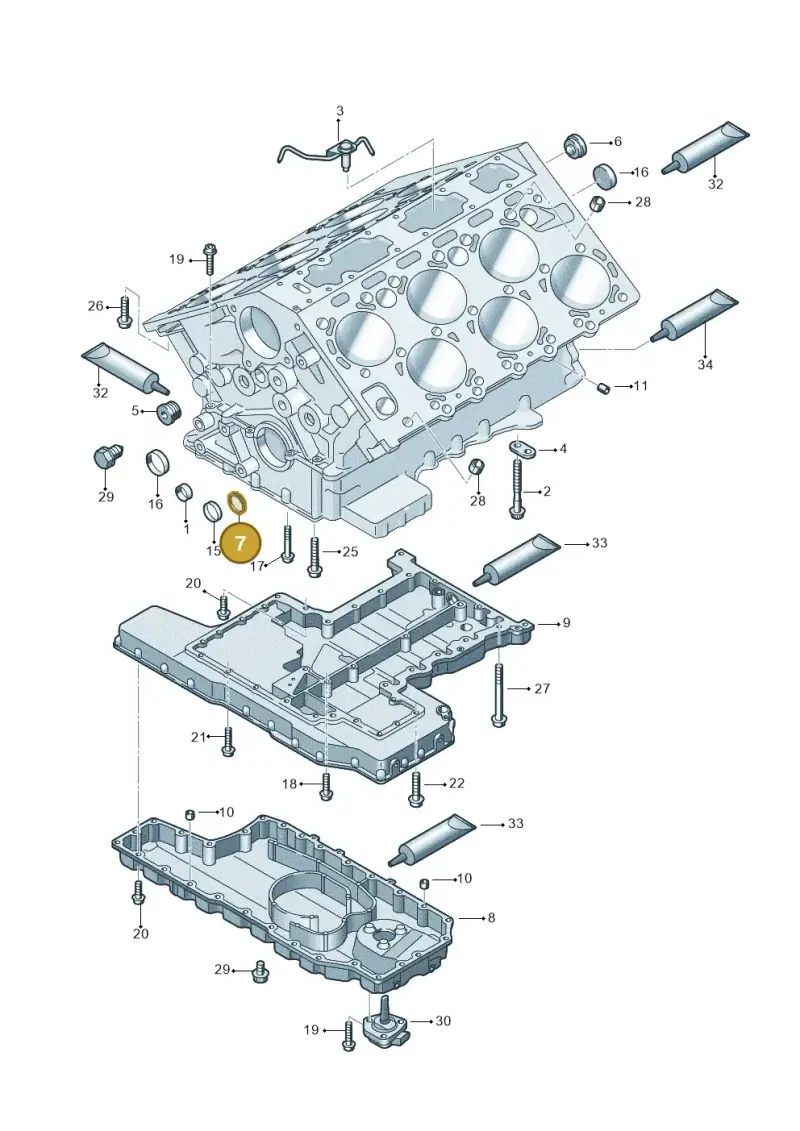 07C103085 — Audi A8/S8/qu. lang    08> (2007-) diagram 291103350, position 7