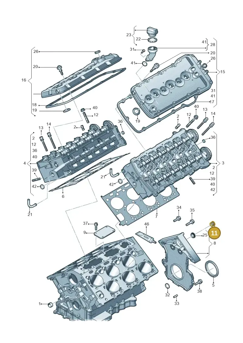 07C103381 — Audi A8/S8/qu. lang    08> (2007-) diagram 291103670, position 11