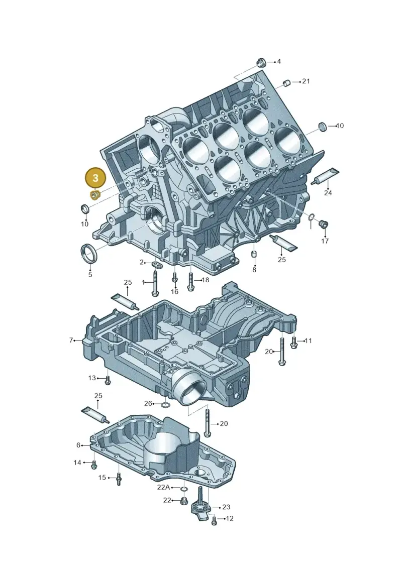 07C103381 — Audi A8L qu. 3.0 TDI (2013-2018) diagram 696103220, position 3