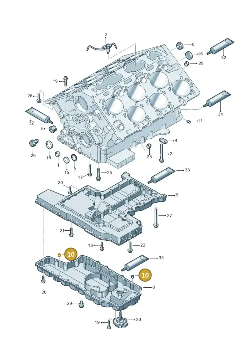 07C103825 — Audi A8/S8/qu. lang    08> (2007-) diagram 291103350, position 10