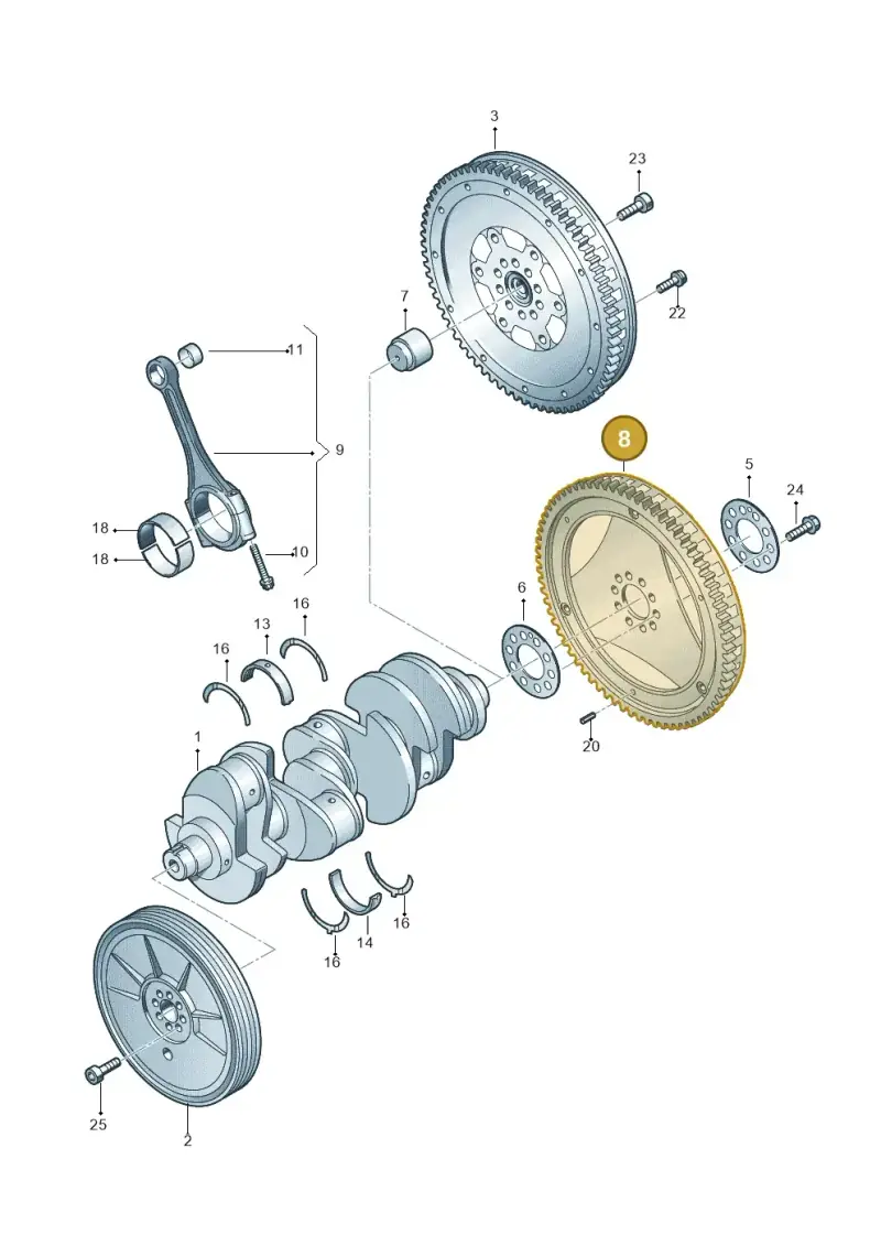 07C105323H — Audi Q7 qu. 3.0 TDI (2009-2015) diagram 247105400, position 8