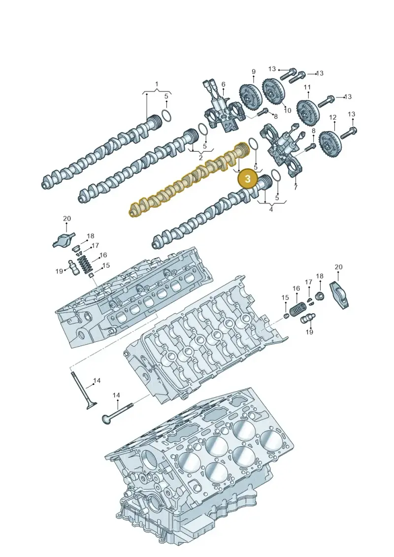 07C109035E — Audi A8/S8/qu. lang    08> (2007-) diagram 258109400, position 3