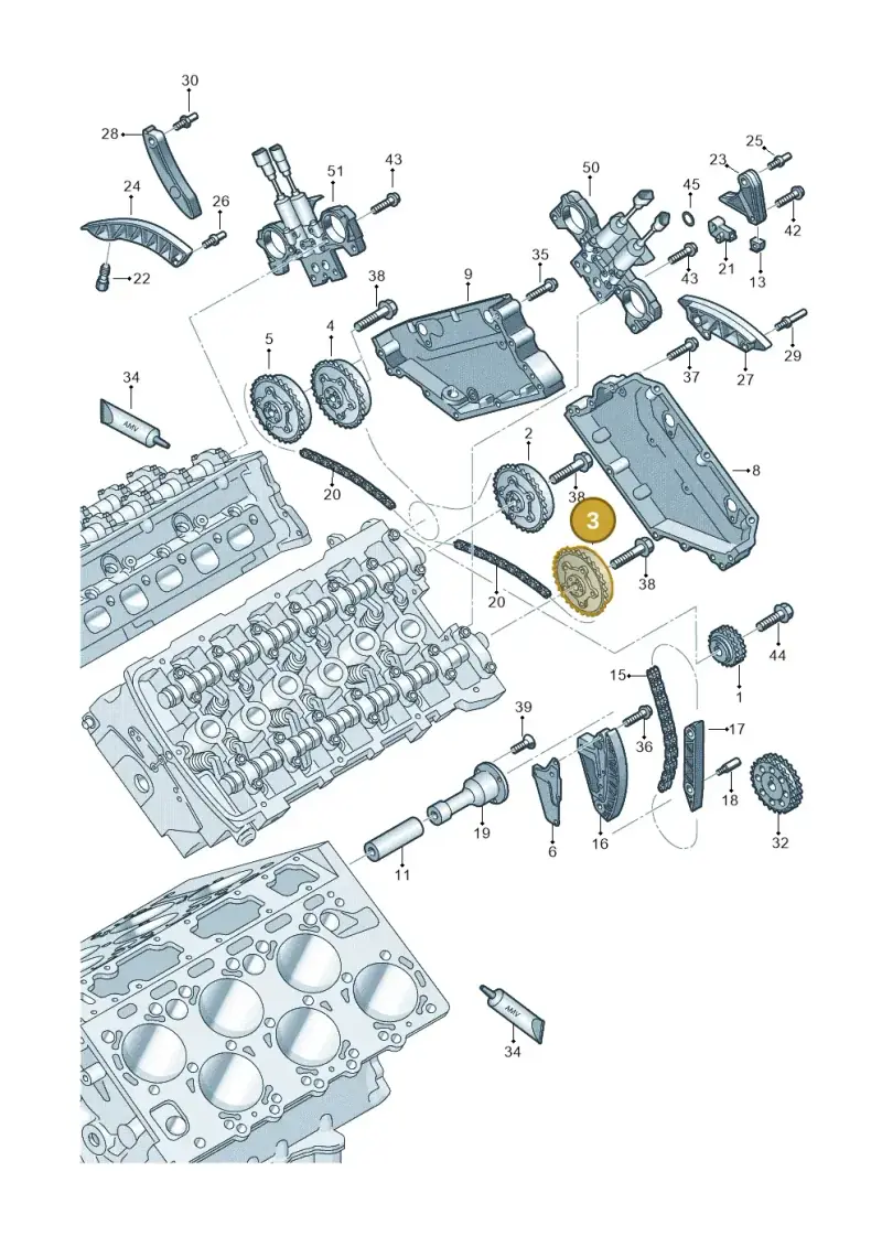 07C109087R — Audi A8/S8/qu. lang    08> (2007-) diagram 291109630, position 3