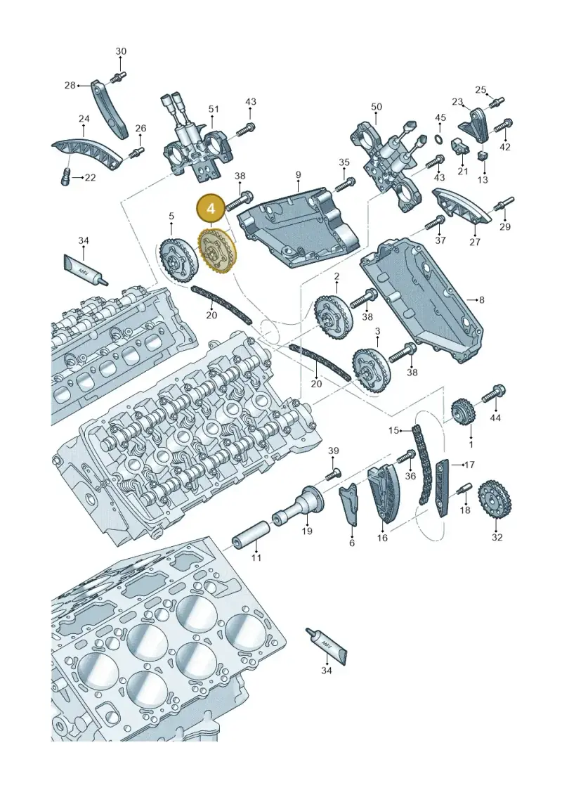 07C109088T — Audi A8/S8/qu. lang    08> (2007-) diagram 291109630, position 4