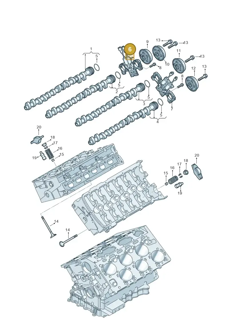 07C109210J — Audi A8/S8/qu. lang (2003-2007) diagram 258109400, position 6