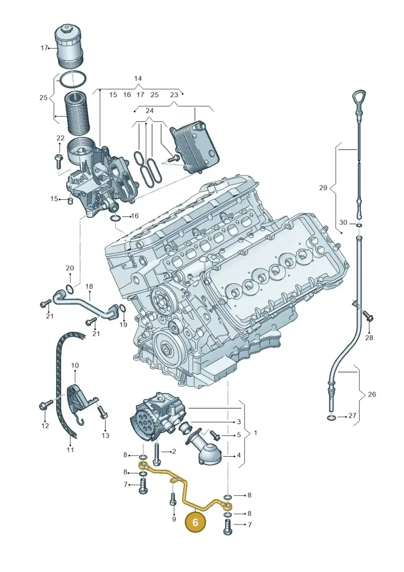07C115229E — Audi A8/S8/qu. lang    08> (2007-) diagram 291115400, position 6