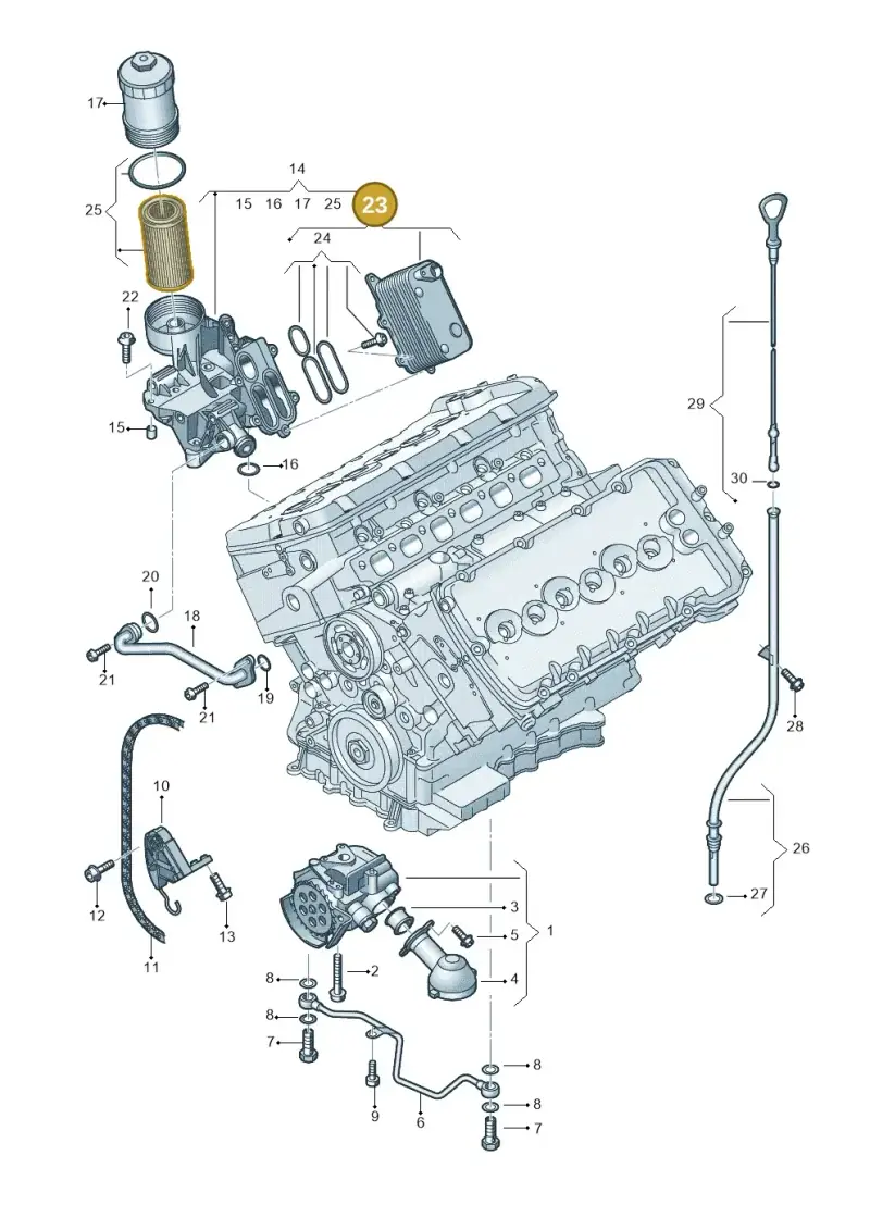 07C117037K — Audi A8/S8/qu. lang    08> (2007-) diagram 291115400, position 23