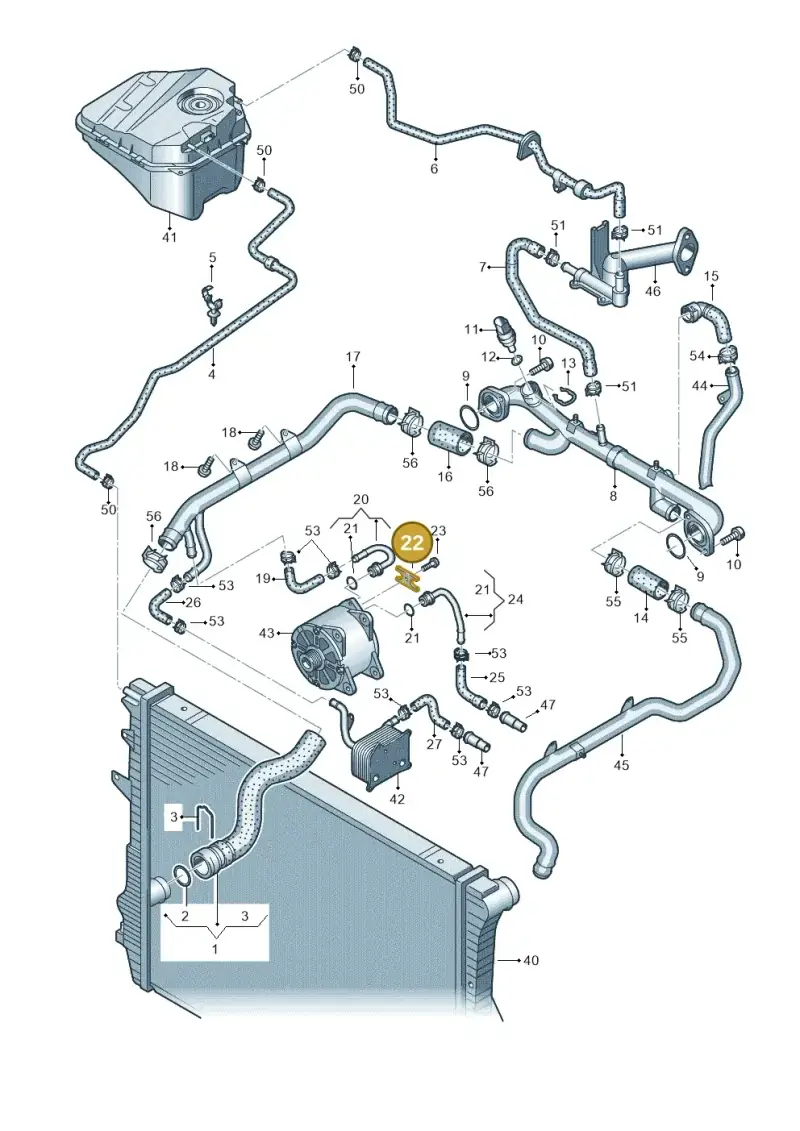 07C121077H — Audi Q7 qu. 3.0 TDI (2009-2015) diagram 478121410, position 22