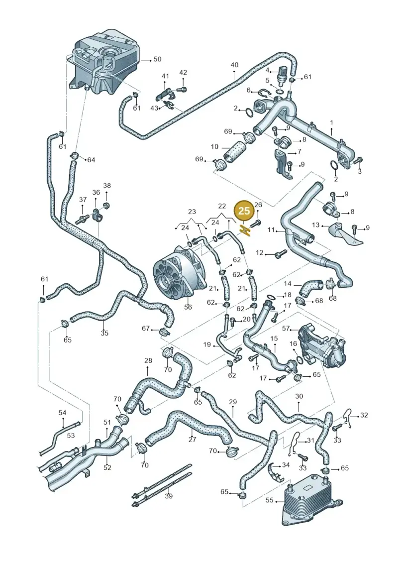 07C121077H — Audi R8 qu. 5.2 (2012-2015) diagram 618121300, position 25