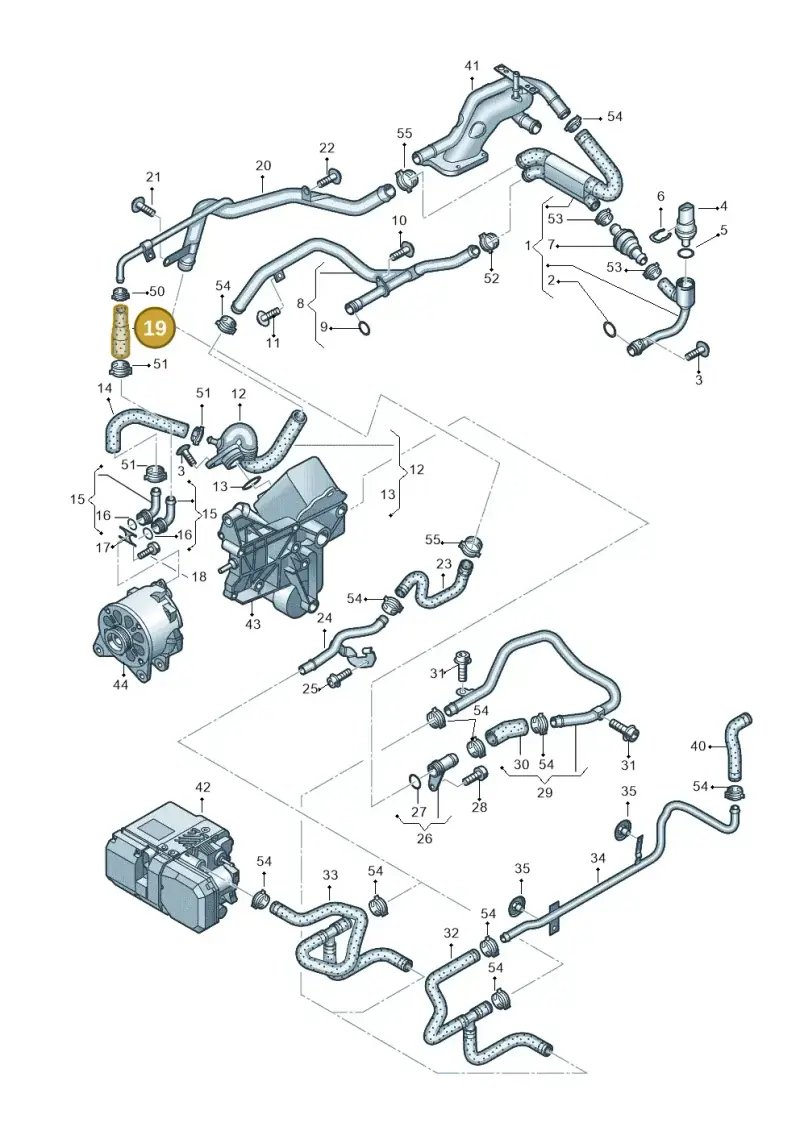 07C121096J — Audi A8/S8/qu. lang (2003-2007) diagram 291121620, position 19
