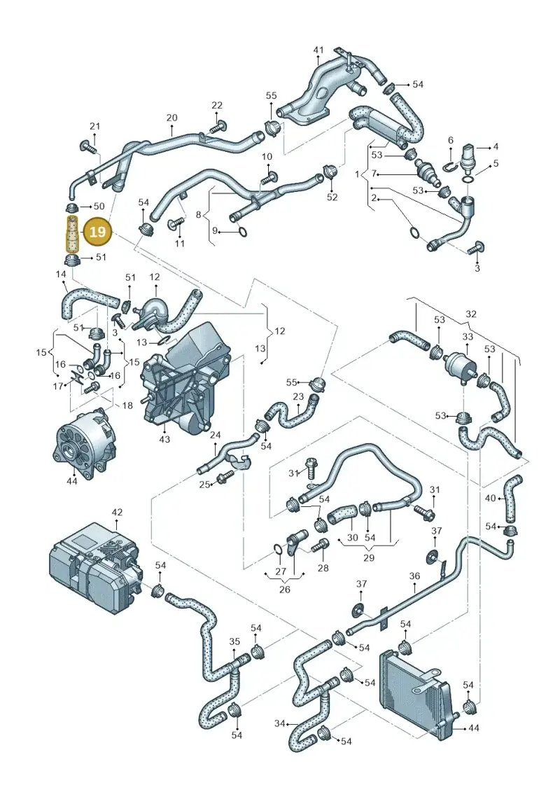 07C121096J — Audi A8/S8/qu. lang (2003-2007) diagram 291121640, position 19