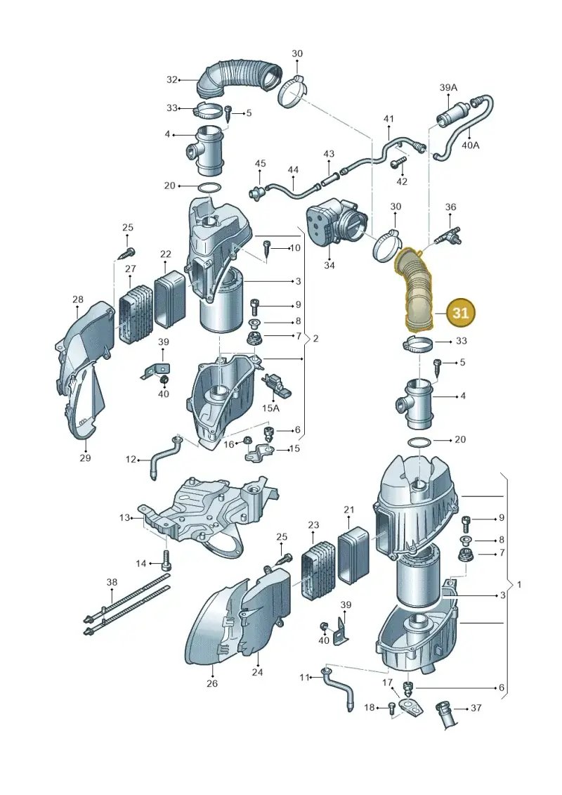 07C129627F — Audi A8/S8/qu. lang    08> (2007-) diagram 291133900, position 31