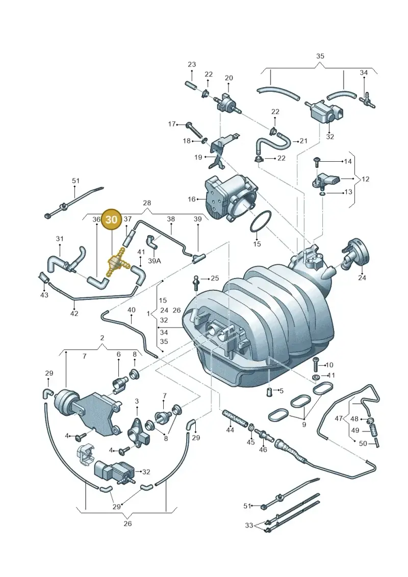 07C133529A — Audi A6 2.7 TDI (2008-2011) diagram 448133710, position 30