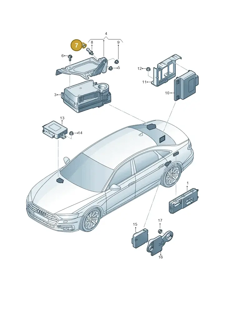 07C133588Q — Audi A8 (2017-2025) diagram 838959400, position 7