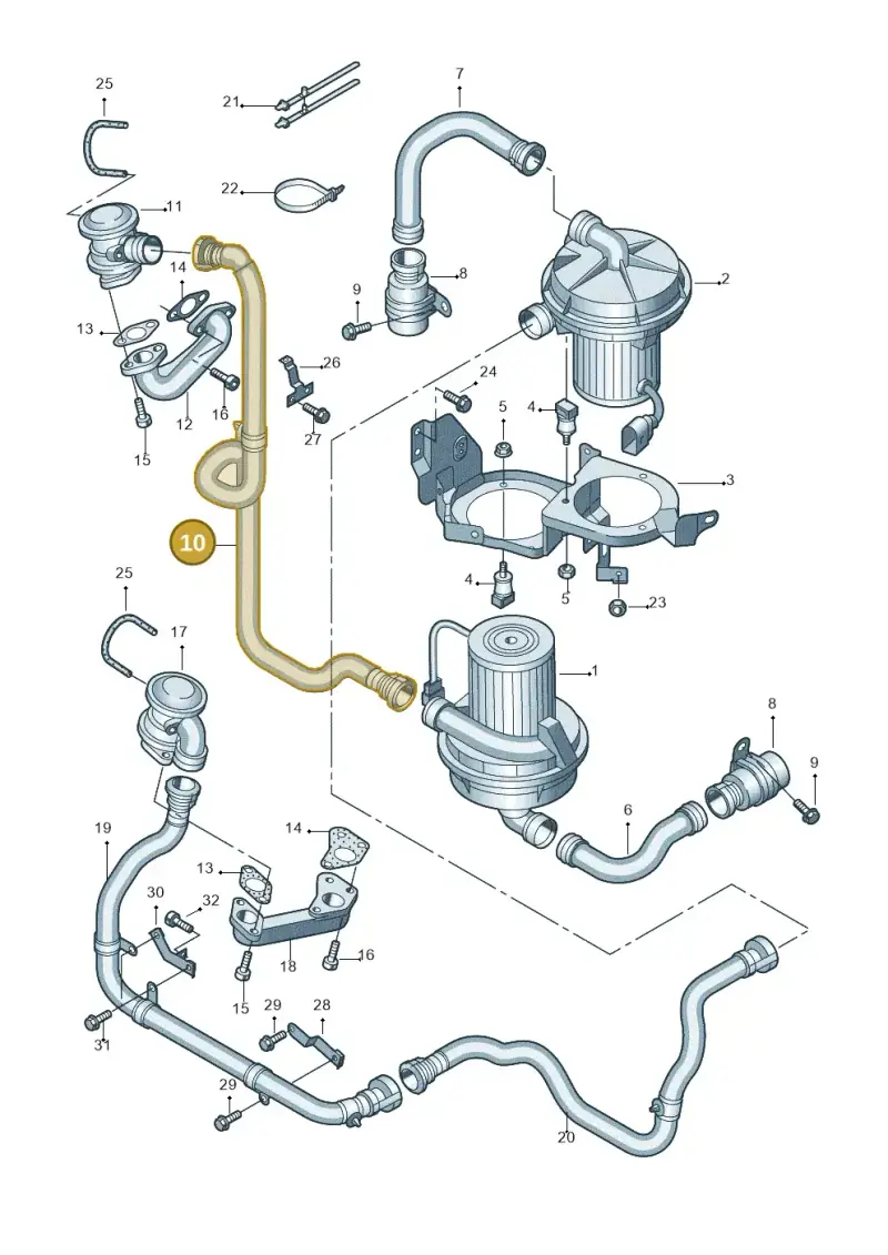 07C133817G — Audi A8/S8/qu. lang    08> (2007-) diagram 258131200, position 10