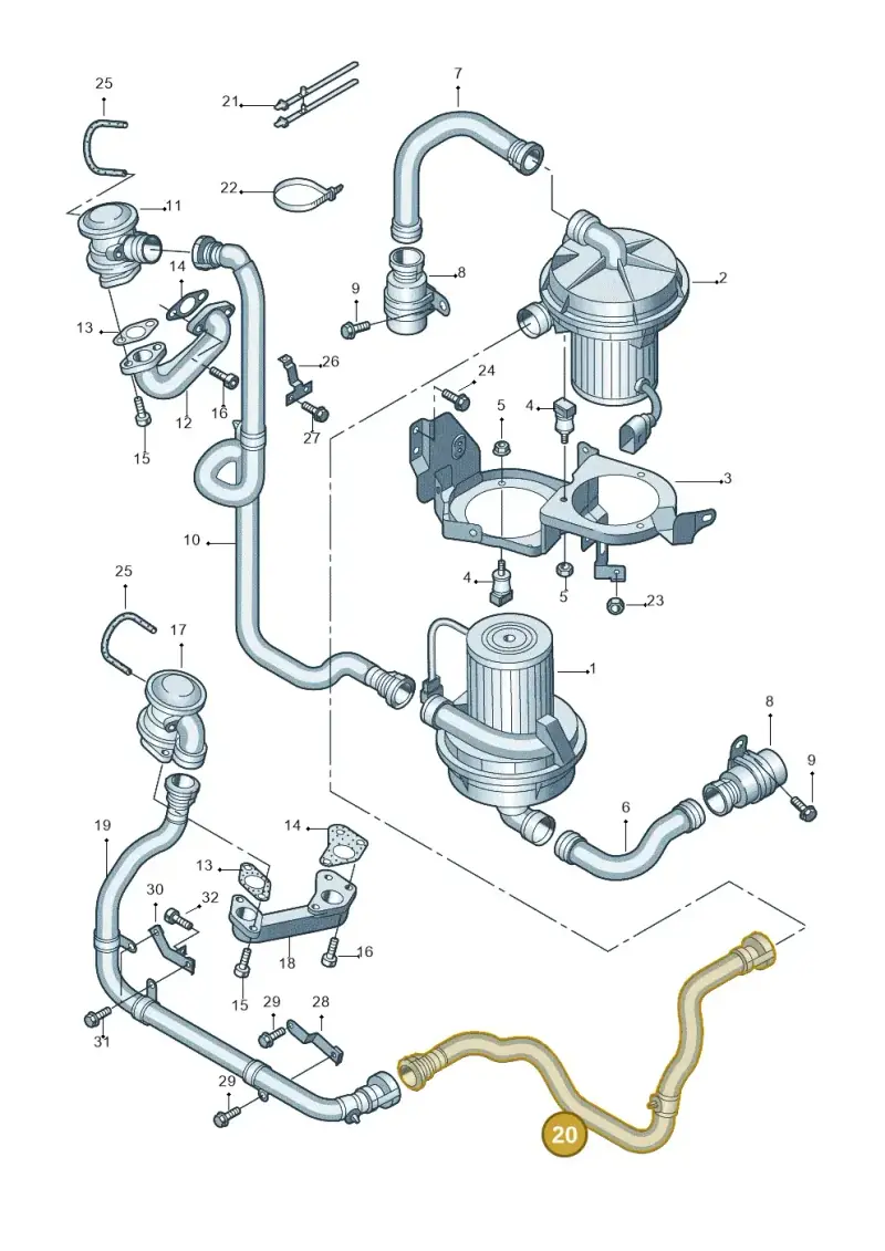 07C133818D — Audi A8/S8/qu. lang    08> (2007-) diagram 258131200, position 20