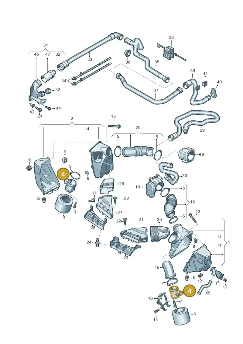 07C906461A — Audi A6 2.7 TDI (2008-2011) diagram 448133900, position 4