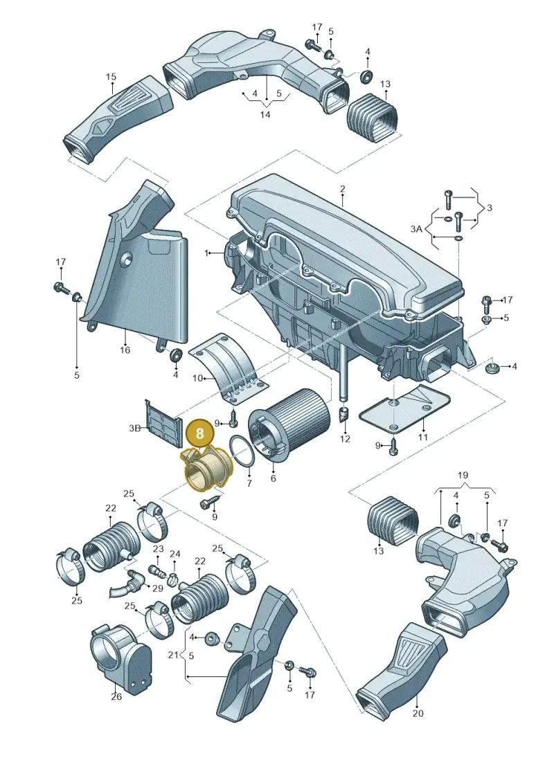 07C906461A — Audi R8 qu. 5.2 (2012-2015) diagram 752133040, position 8