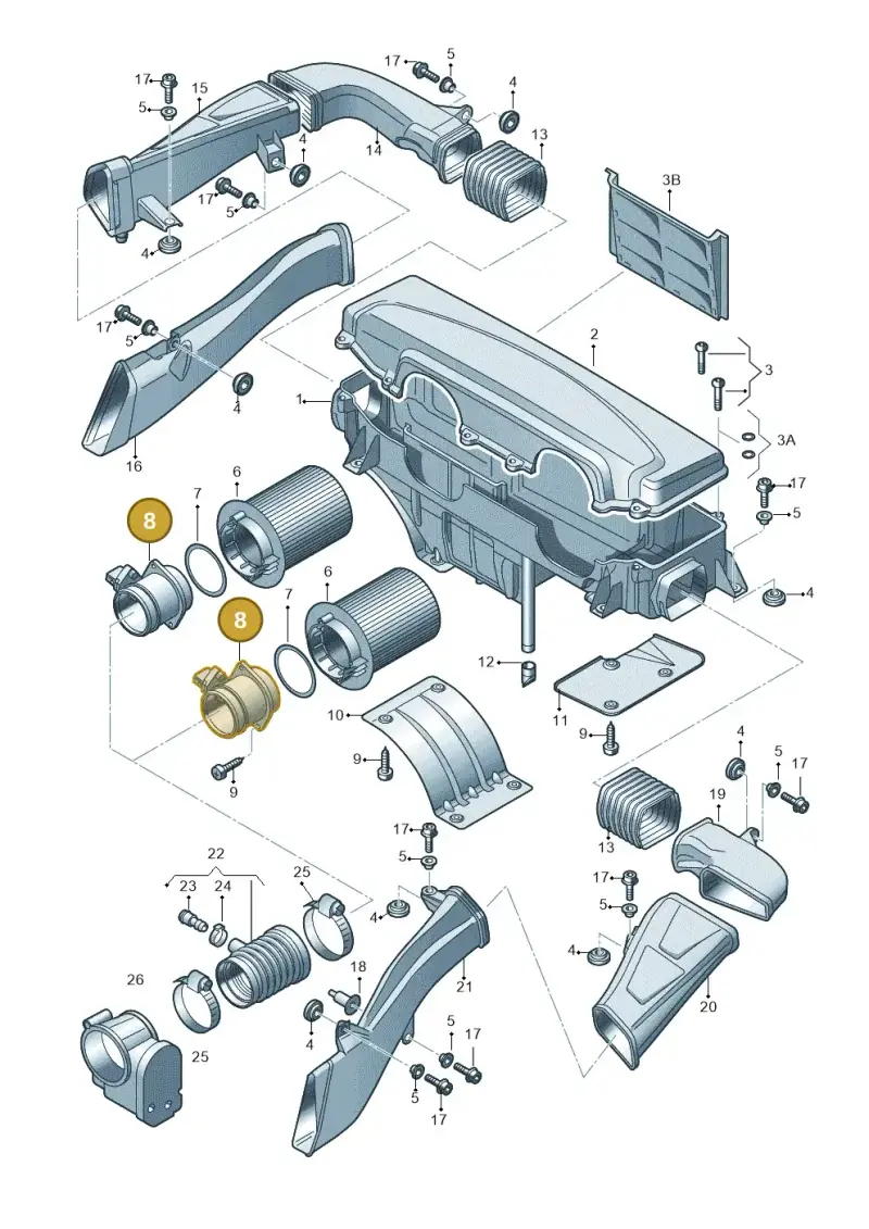 07C906461A — Audi R8 qu. 5.2 (2012-2015) diagram 618133000, position 8