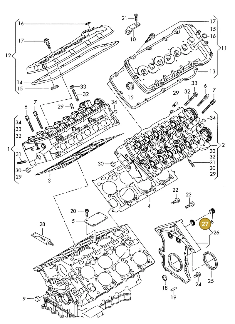 07D109091 — Audi A8 quattro (1999-2002) diagram 257103700, position 27