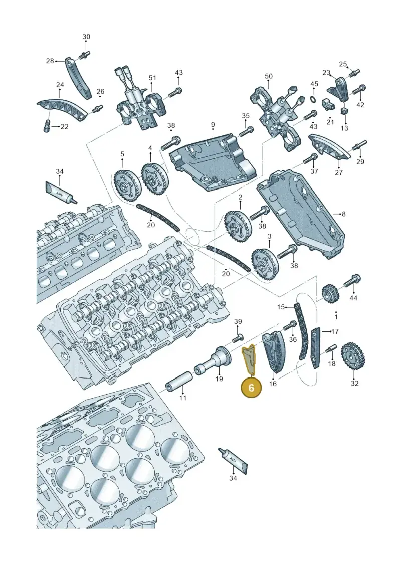 07D109092B — Audi A8/S8/qu. lang    08> (2007-) diagram 291109630, position 6