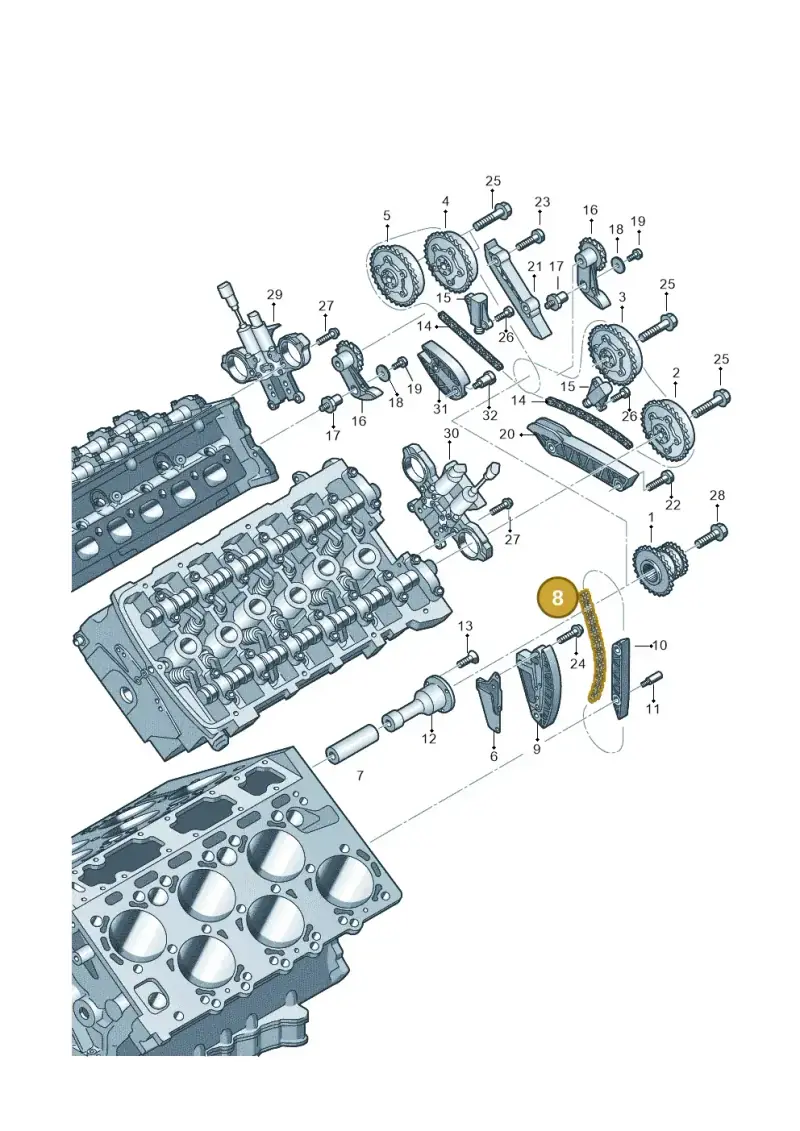 07D109465A — Audi A8L qu. 3.0 TDI (2013-2018) diagram 696109450, position 8