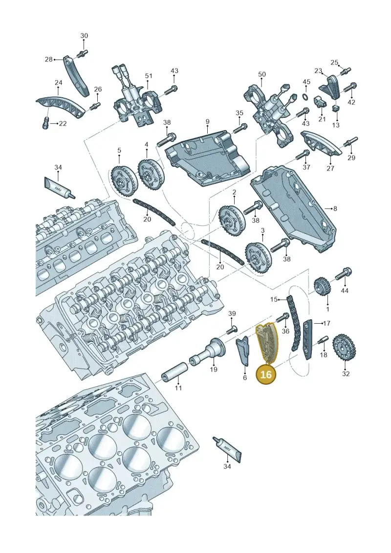 07D109467G — Audi A8/S8/qu. lang    08> (2007-) diagram 291109630, position 16