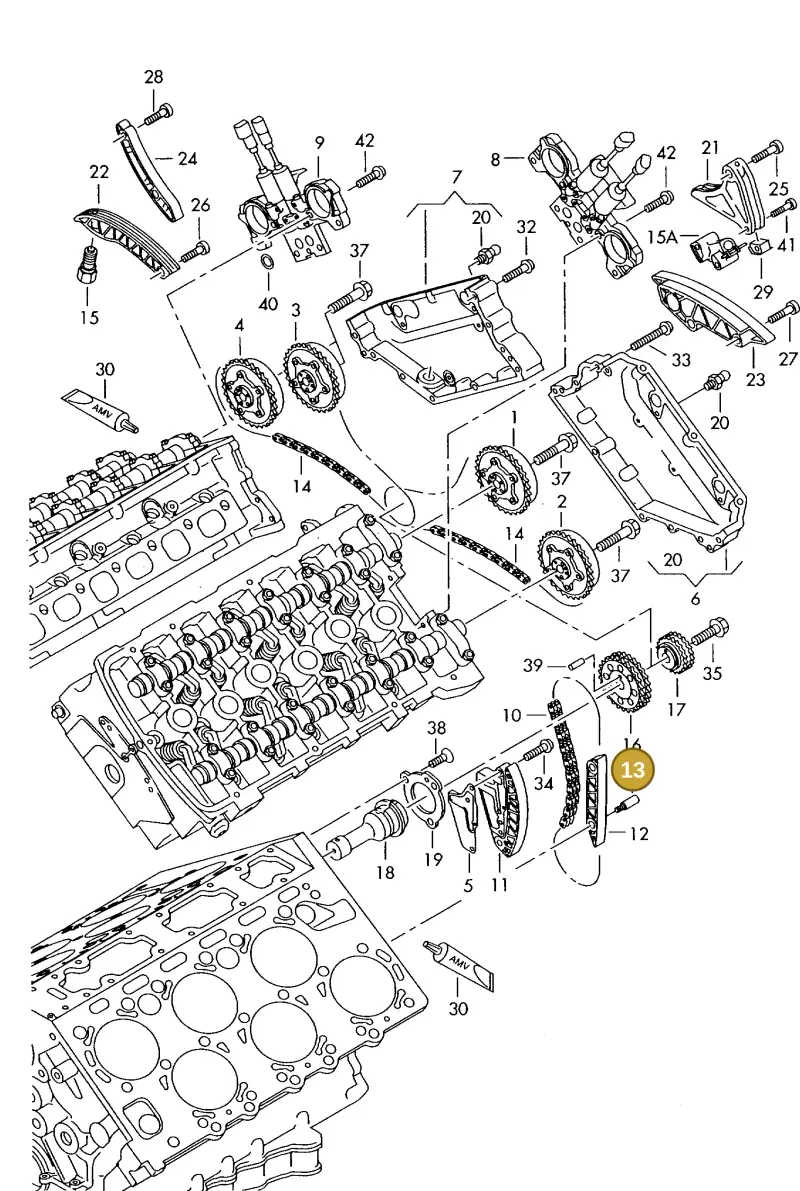 07D109471A — Audi A8 quattro (1999-2002) diagram 255109970, position 13