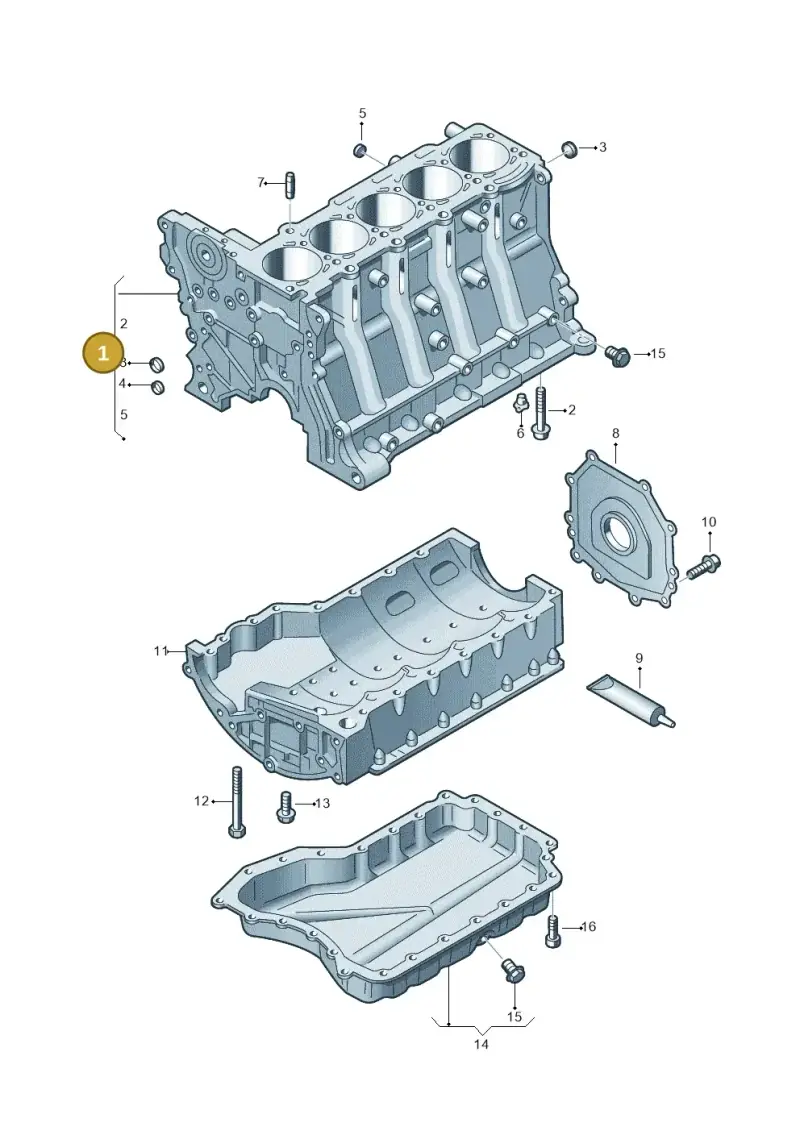 07K103011B — Volkswagen Golf (2011-2013) diagram 474103250, position 1