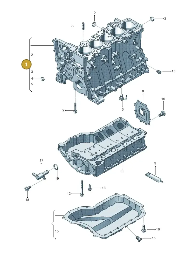 07K103011B — Volkswagen Beetle (2016-2019) diagram 692103140, position 1