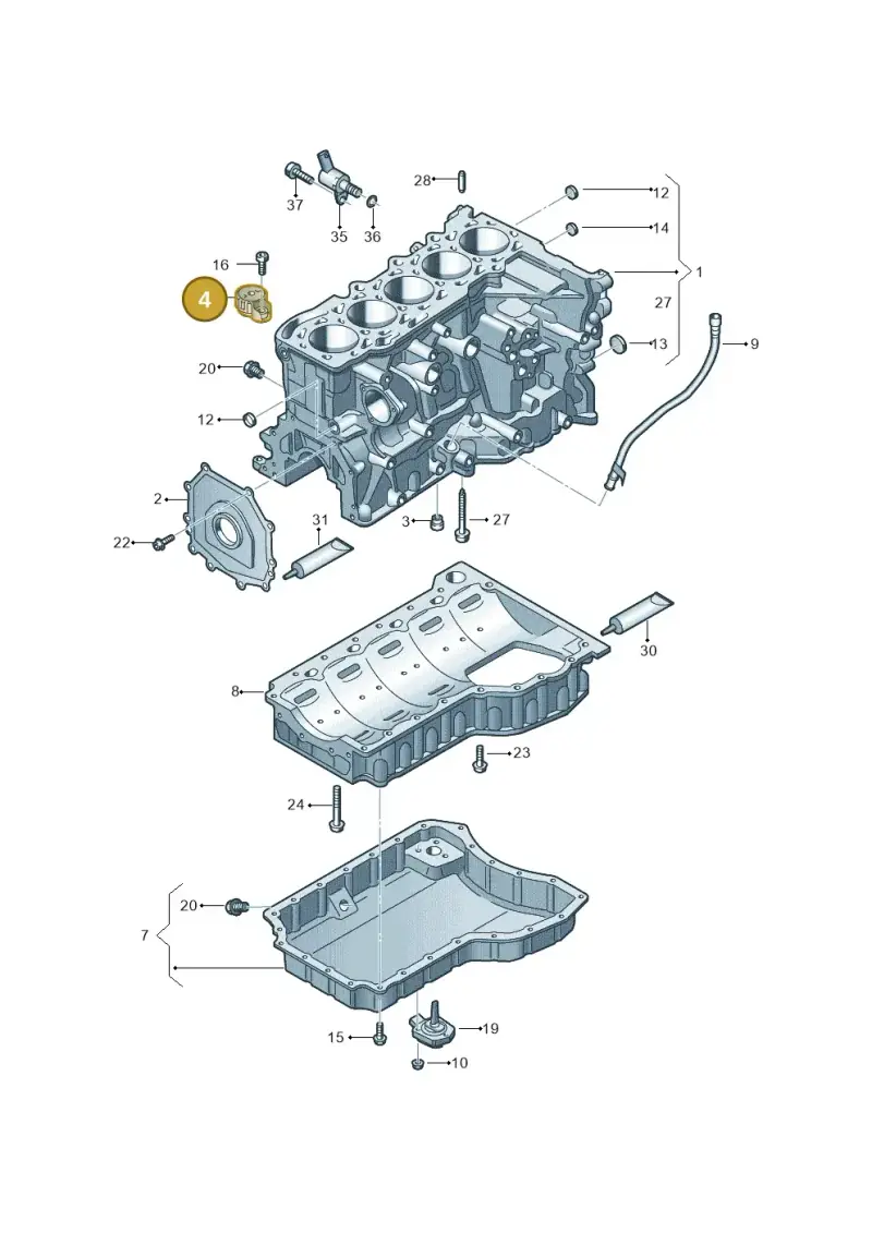 07K103156 — Audi RS3 Sportback (2015-2016) diagram 676103100, position 4