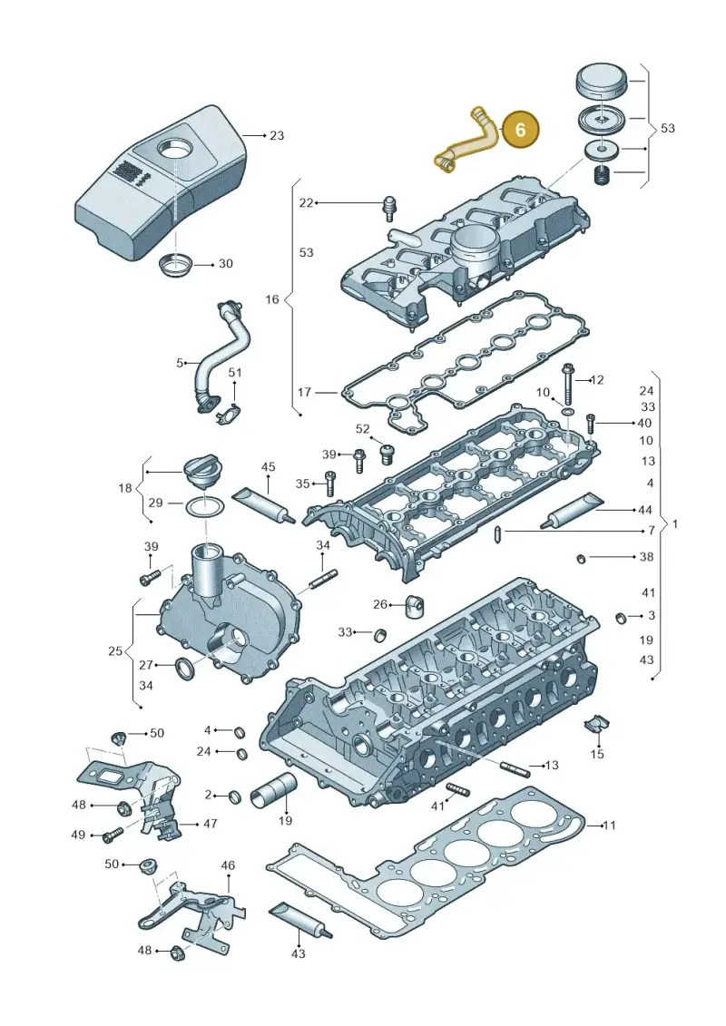 07K103221E — Audi RS3 Sportback (2011-2012) diagram 676103300, position 6