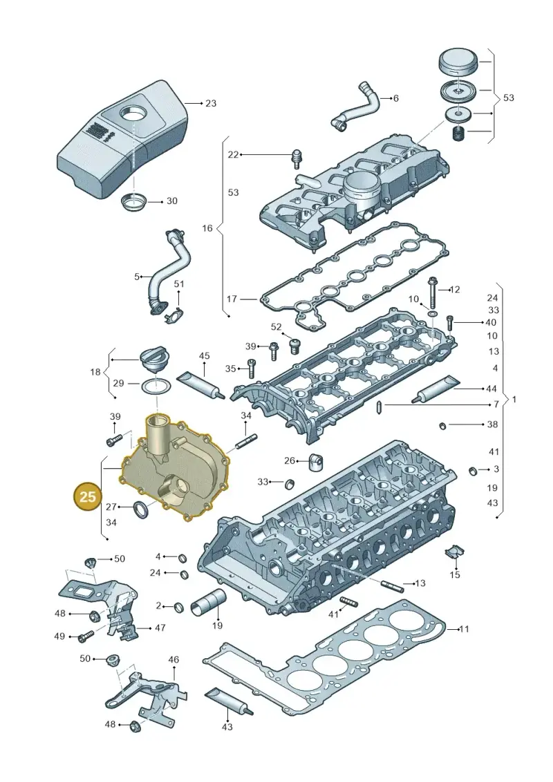 07K109283F — Audi RS3 Sportback (2015-2016) diagram 676103300, position 25