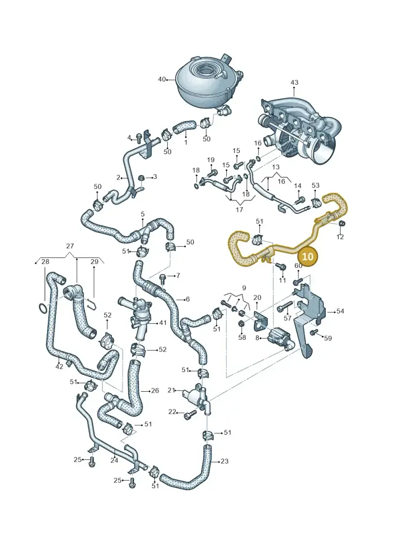 07K121499K — Audi RSQ3 Sportback (2019-2024) diagram 898121310, position 10