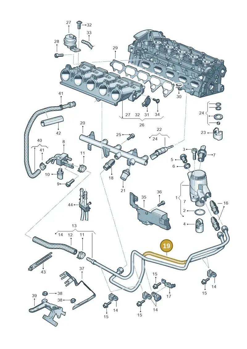 07K127501A — Audi RSQ3 qu. 2.5 (2013-2018) diagram 676133340, position 19