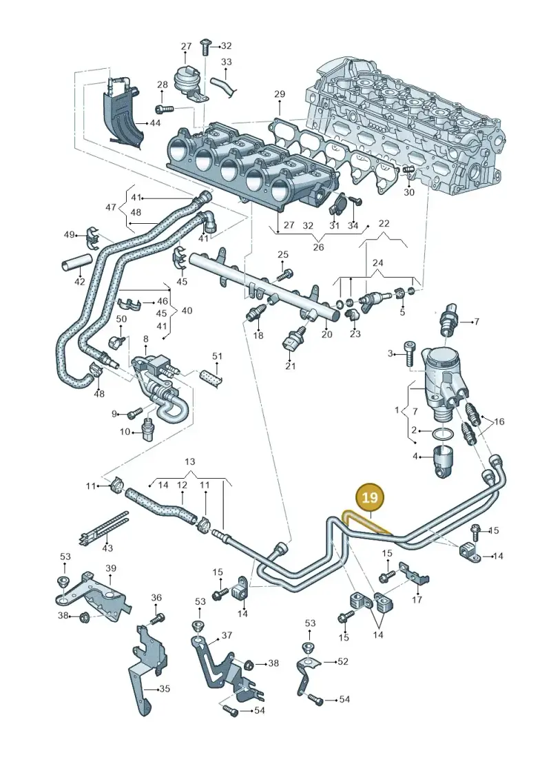 07K127501A — Audi RS3 Sportback (2015-2016) diagram 858133340, position 19