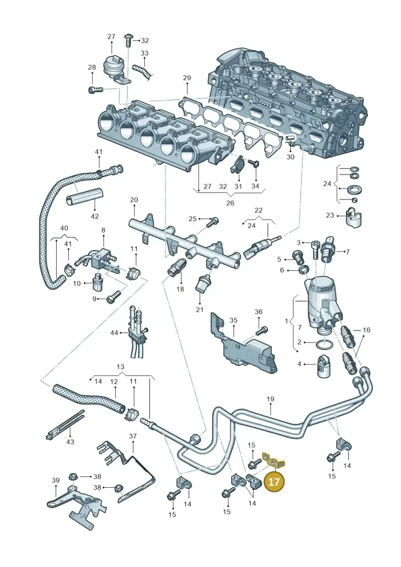 07K127785 — Audi RSQ3 qu. 2.5 (2013-2018) diagram 676133340, position 17