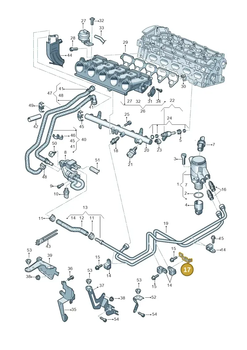07K127785 — Audi RS3 Sportback (2015-2016) diagram 858133340, position 17