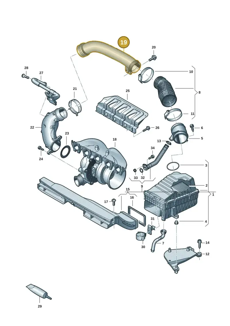 07K129665F — Audi RS Q3 Sportback (2019-2024) diagram f3z133030, position 19