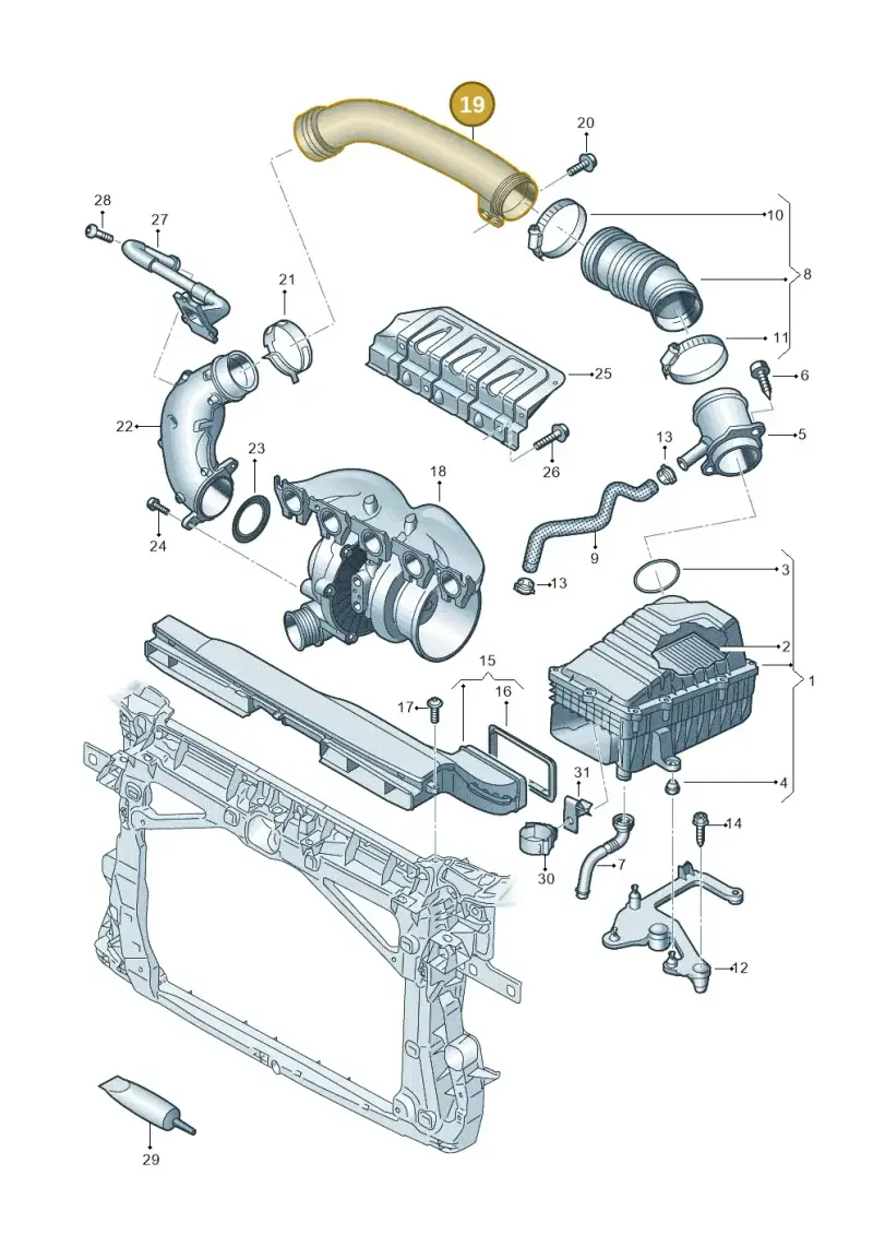 07K129665F — SEAT CUPRA Formentor (2020-) diagram 898133300, position 19