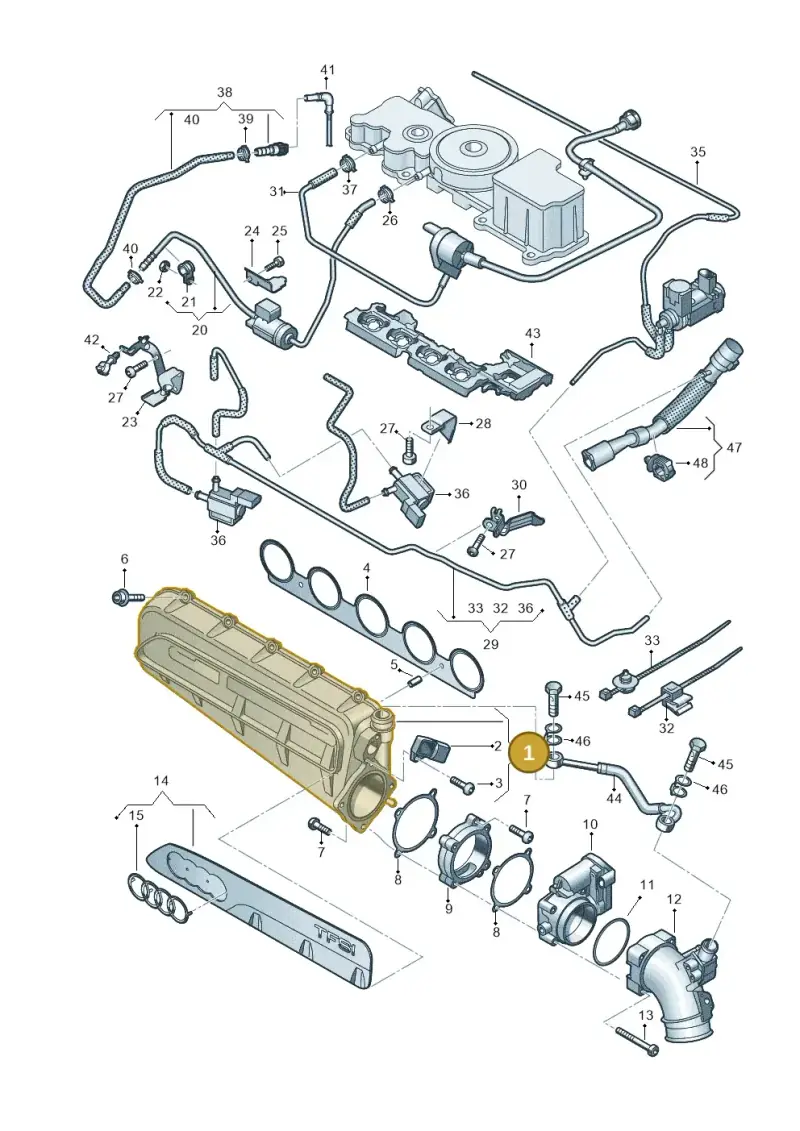 07K133201BE — Audi A3 Sportback (2019-2021) diagram 596133632, position 1