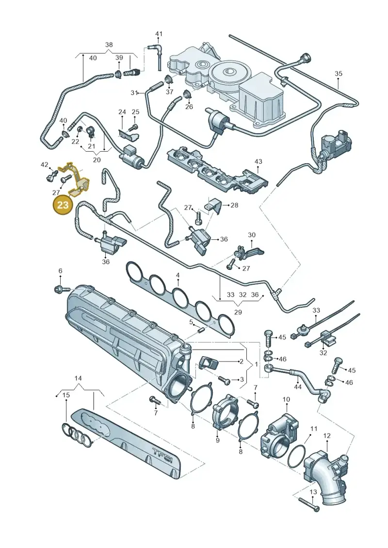 07K133336B — Audi RSQ3 Sportback (2019-2024) diagram 898133320, position 23