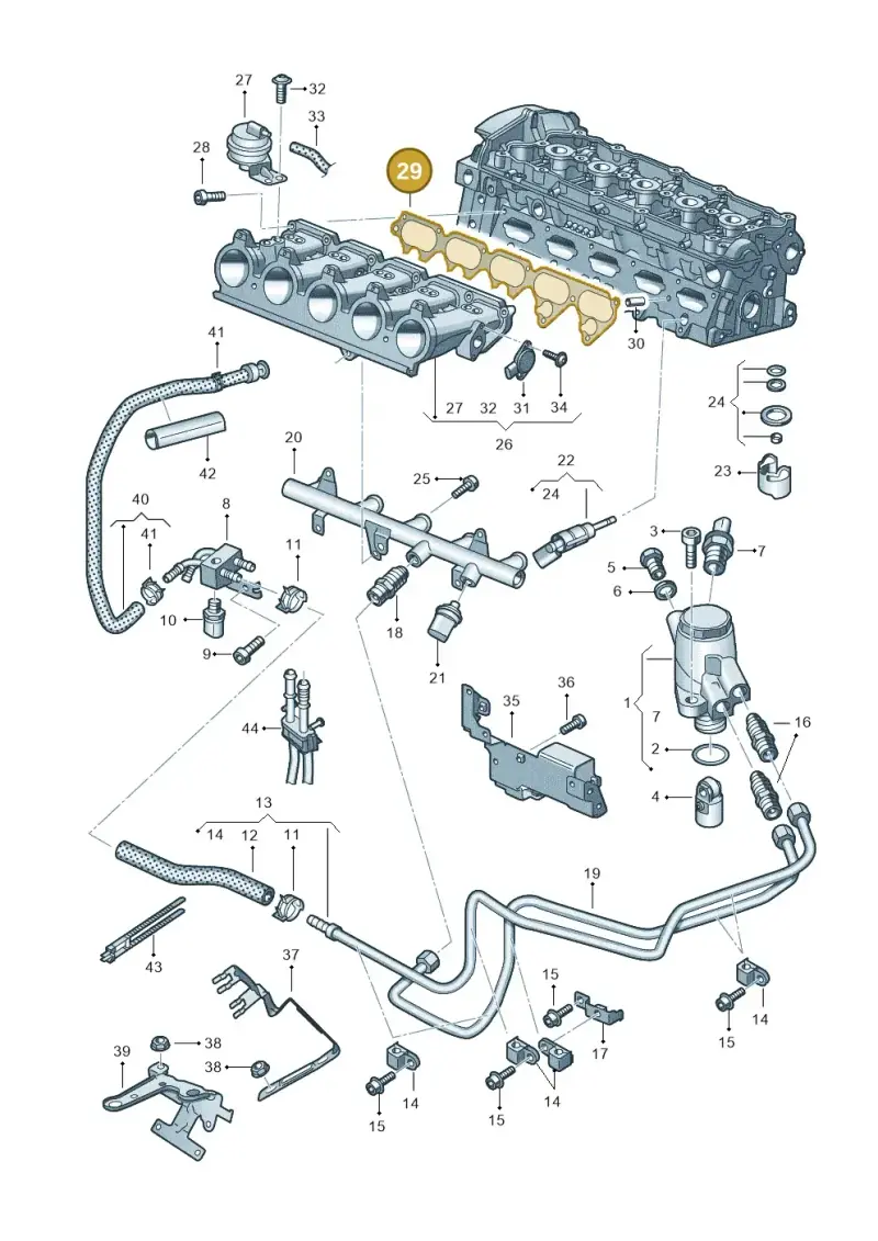07K133379A — Audi RSQ3 qu. 2.5 (2013-2018) diagram 676133340, position 29
