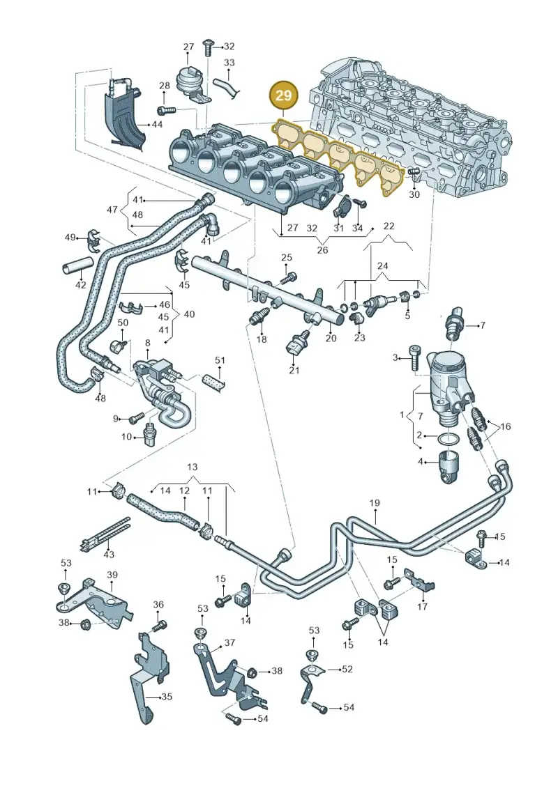07K133379A — Audi RS3 Sportback (2015-2016) diagram 858133340, position 29