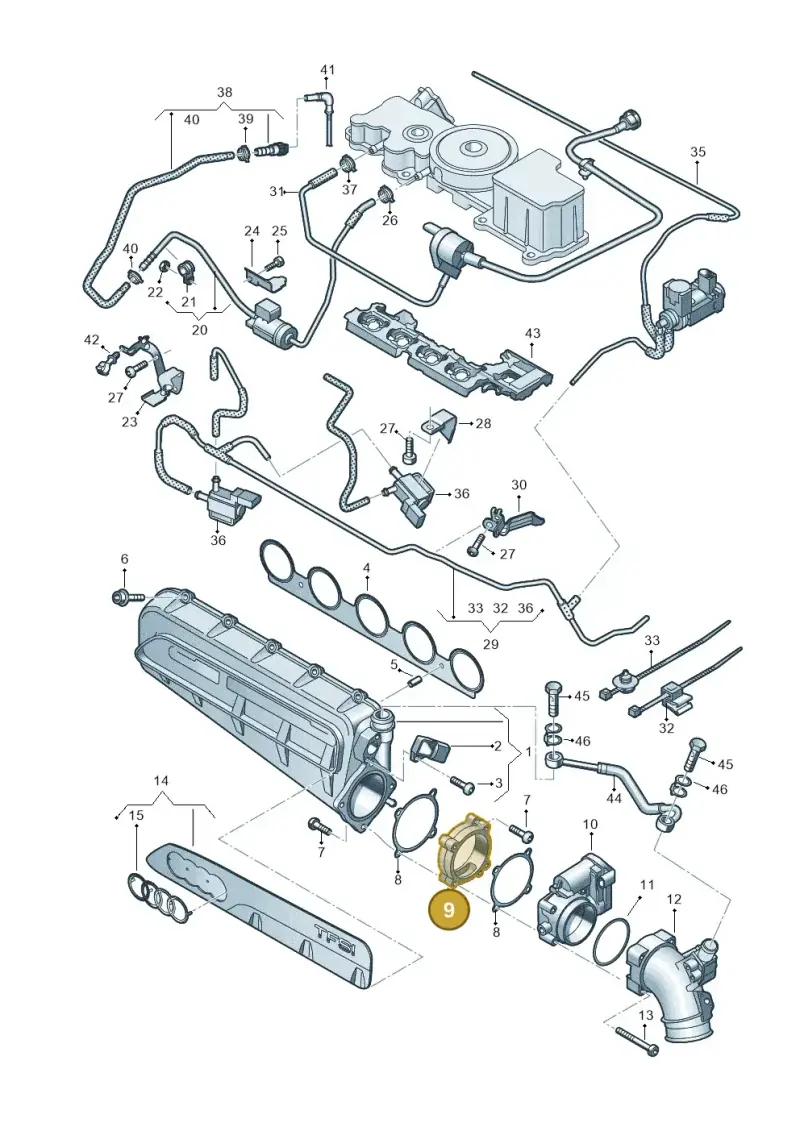 07K133424 — Audi RSQ3 Sportback (2019-2024) diagram 898133320, position 9