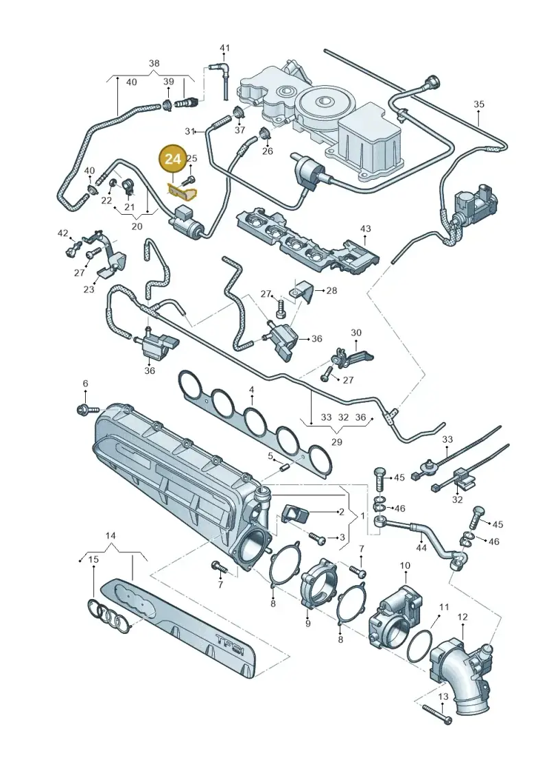 07K133519A — Audi RSQ3 Sportback (2019-2024) diagram 898133320, position 24