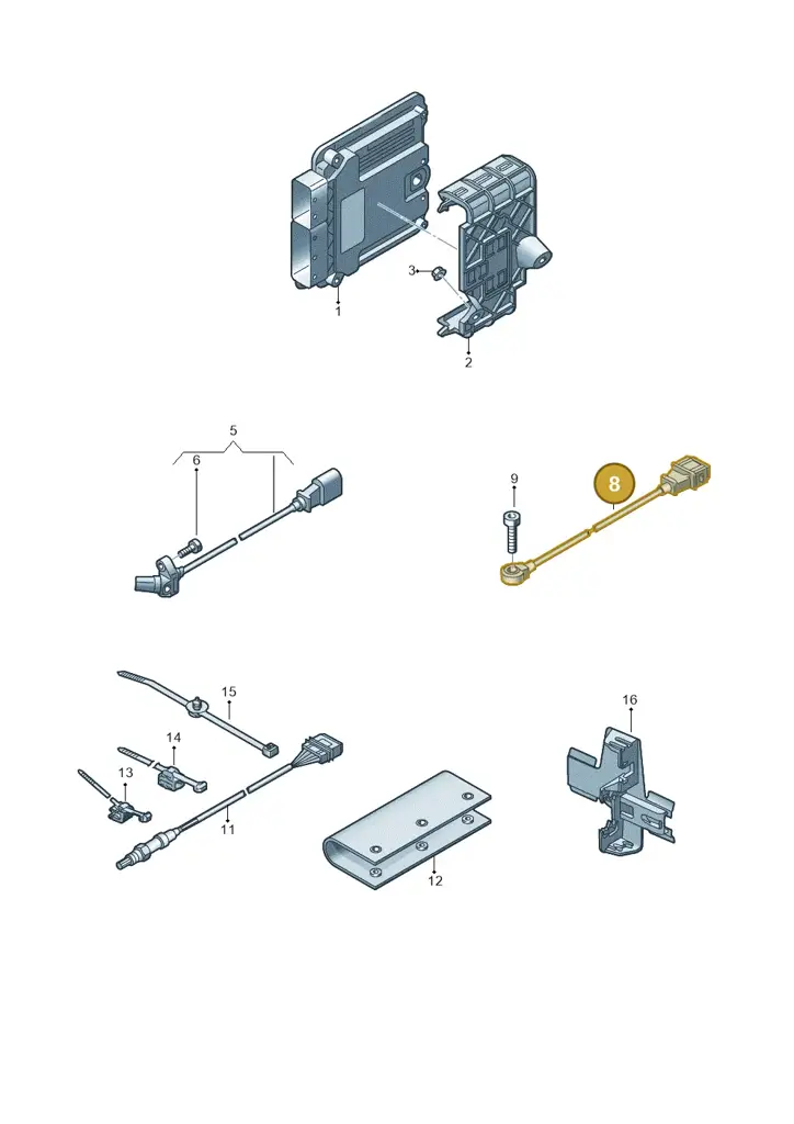 07K905377L — Audi RS3 Sportback (2015-2016) diagram 858906000, position 8