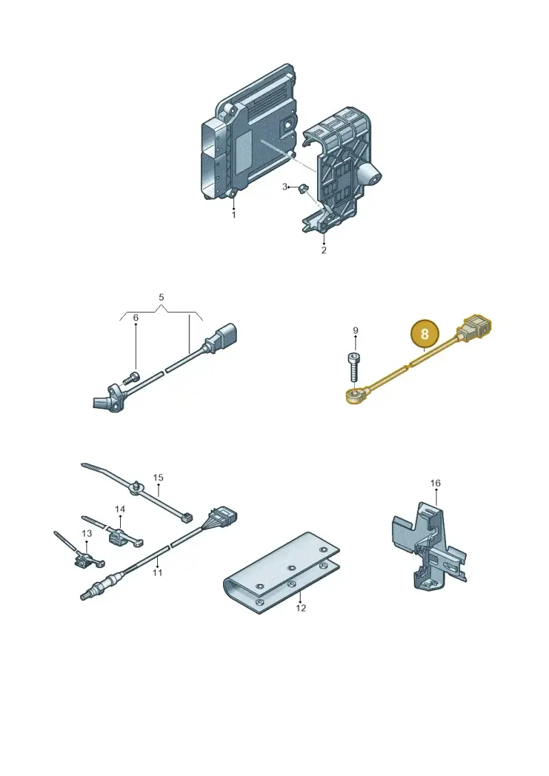 07K905377L — Audi RS3 Sportback (2015-2016) diagram 858906000, position 8